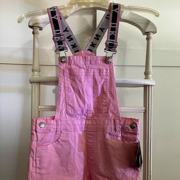 DKNYC Other - BNWT DKNY Denim Jeans Shorts Overalls w/Suspenders (12) in pink smoke